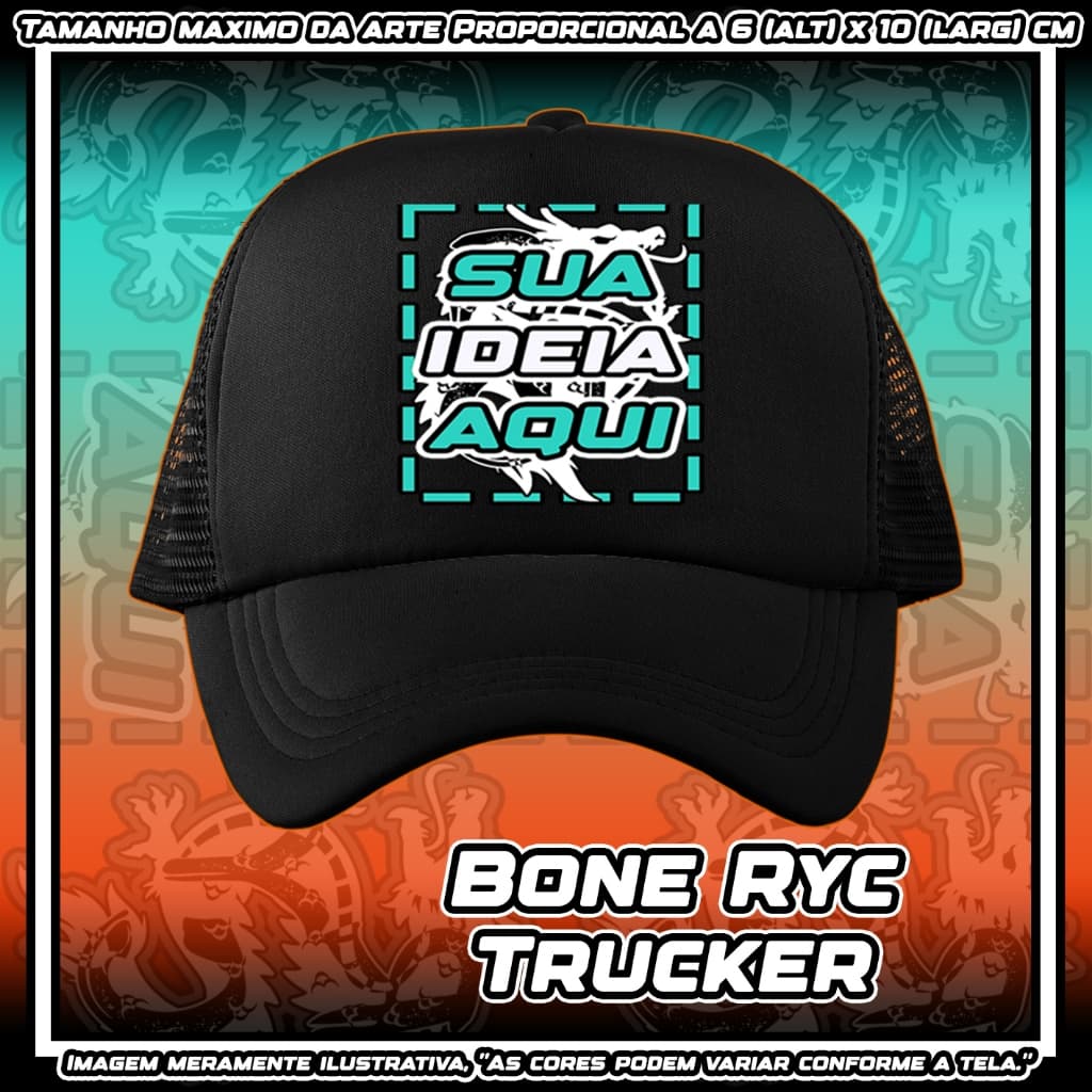 Bone Personalizado Trucker RYC Sua ideia em DTF