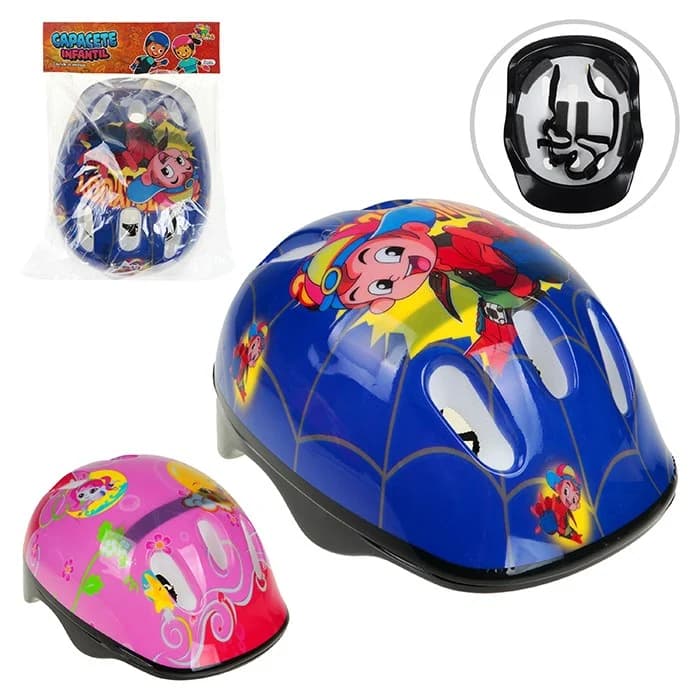Capacete de Segurança Infantil Proteção Ajustável Criança Bike Patins Skate Cores Azul e Rosa