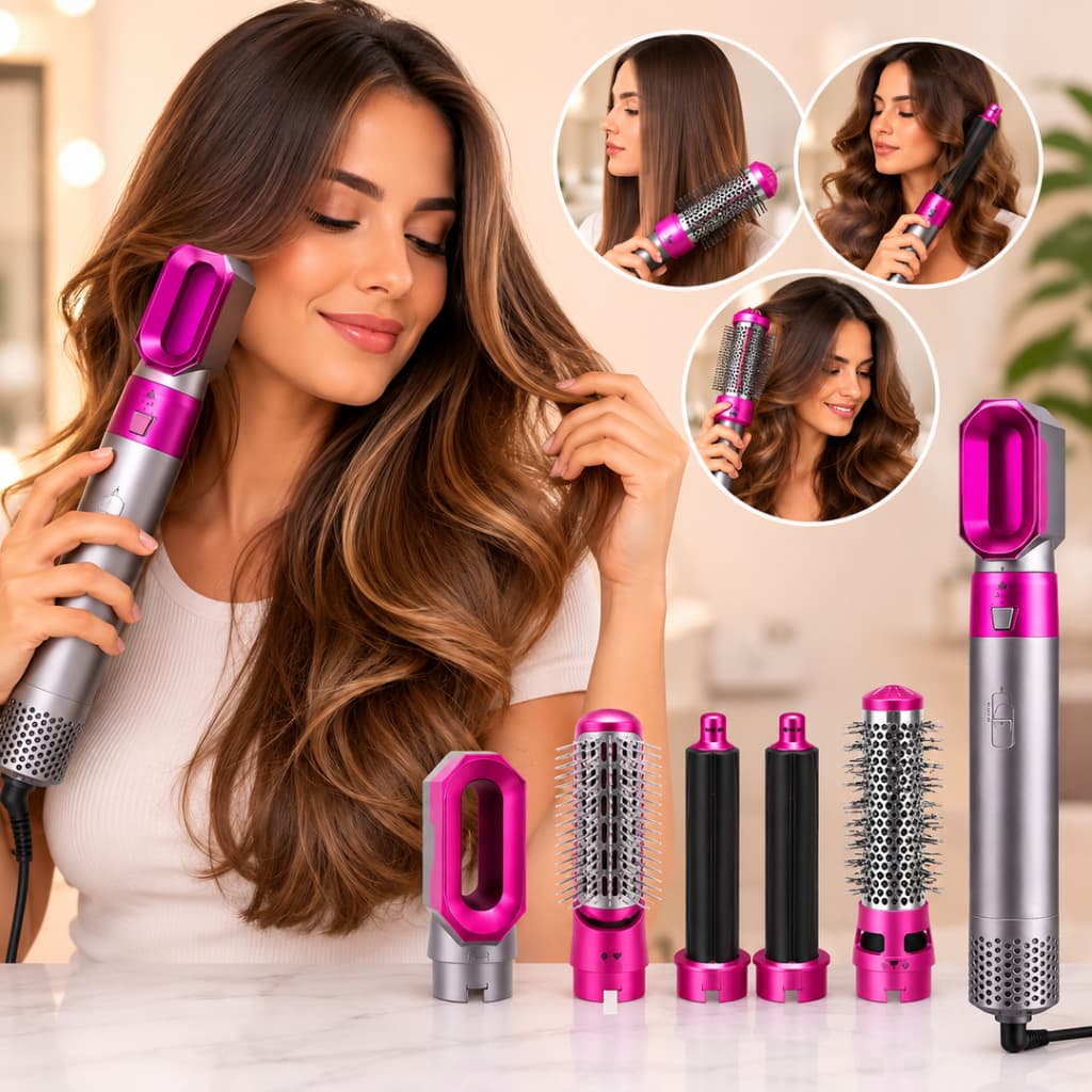 EsEscova Secadora de Cabelo 5 em 1 Multifuncional – Beleza, Praticidade e Versatilidade em um Só Aparelho         A Esco