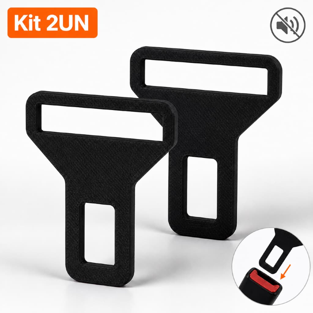 Kit 2 Fivelas Anti Beep Lingueta Clip para Cinto de Segurança de Carro Pretas – Anti Alarme Sonoro