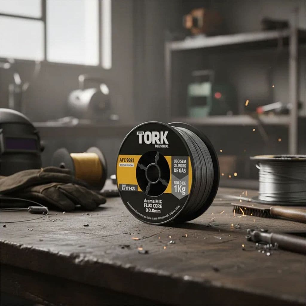 Arame Tubular de Solda MIG Rolo 1Kg 0.8mm/1.mm Rolo Para Soldagem Desempenho e Proditividade - Tork