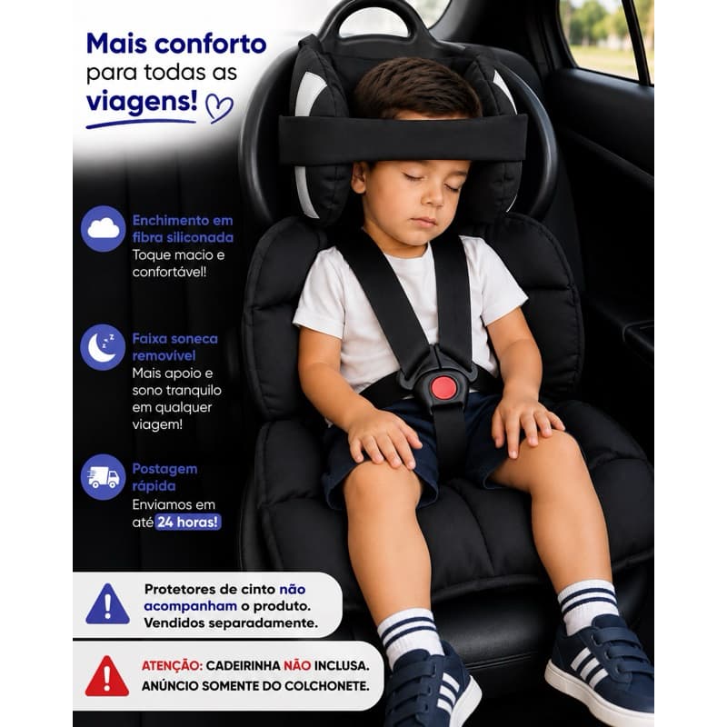 Capa Almofadada Universal p/ Cadeirinha de Carro 18 a 36kg | Compatível Burigotto,Cosco,Galzerano,Voyage e Mais