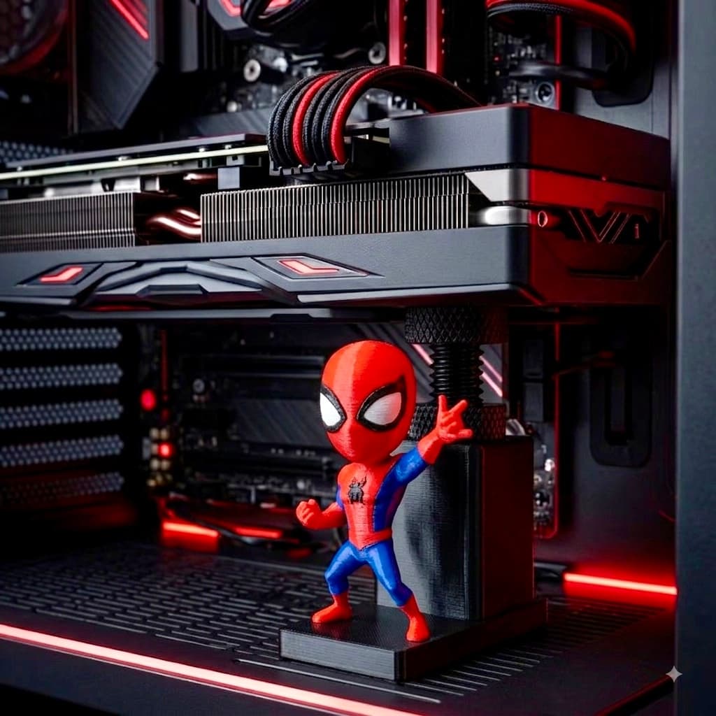 Suporte para Placa de Vídeo Homem Aranha Spider Man – GPU Ajustável Gamer Universal