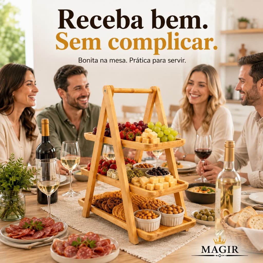 Petisqueira Bambu 2/3 Andares Servir Doce Petisco Frios Tabua Bandeja Mesa Posta Mesa De Aniversario