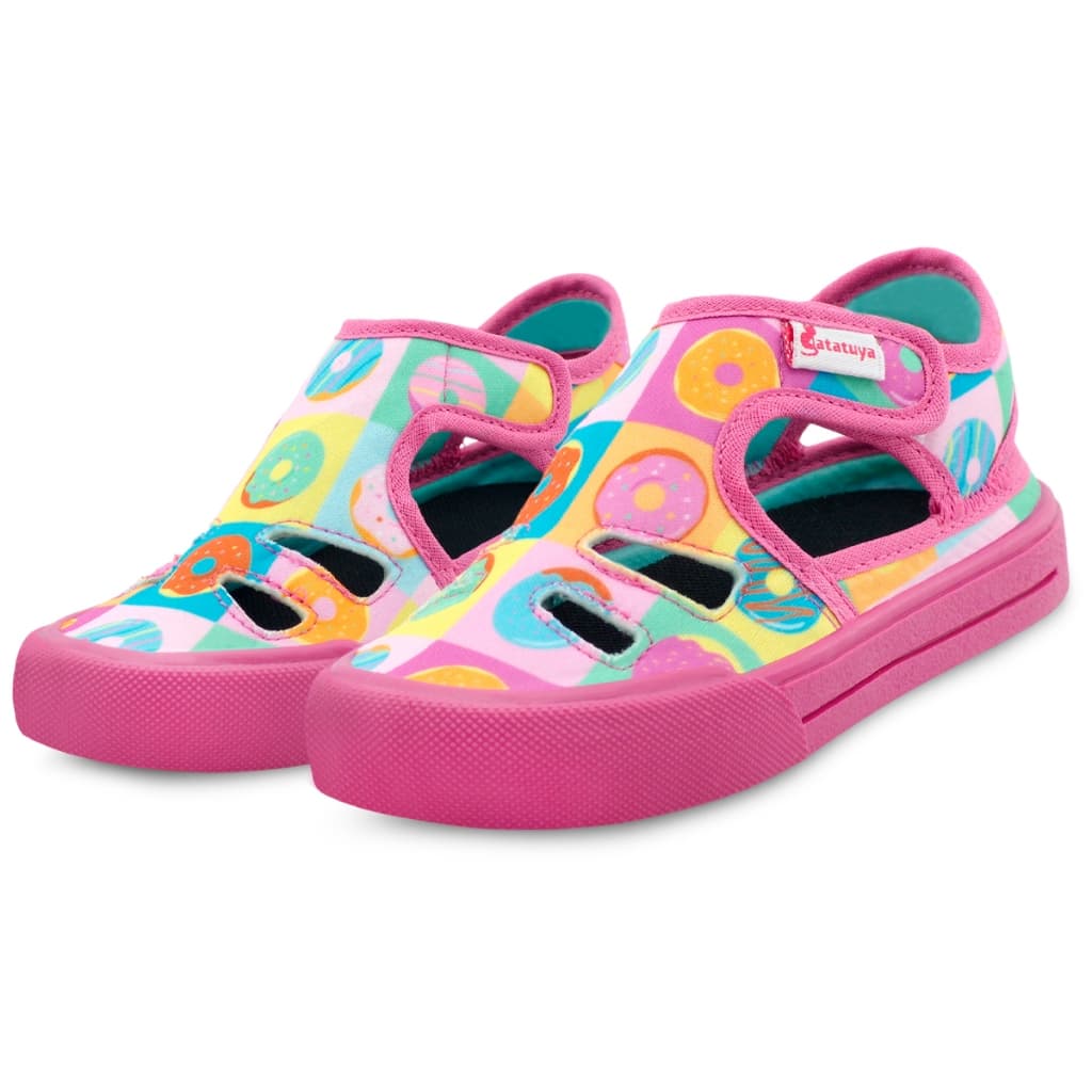 Sandália Infantil Menina Papete Feminina Donuts Rosa/Colorida LoliKids