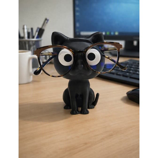 Suporte Gatinho Porta Óculos de Mesa – Organizador e Descanso para Óculos