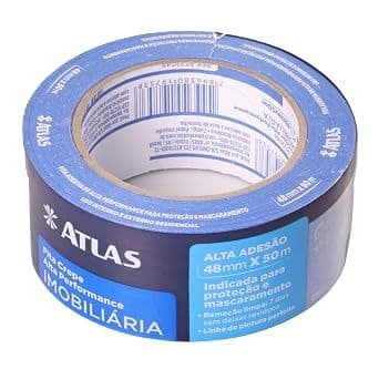 Fita Crepe Imobiliária Azul 48mmx50m para Acabamento e Mascaramento Interna e Externa | Atlas