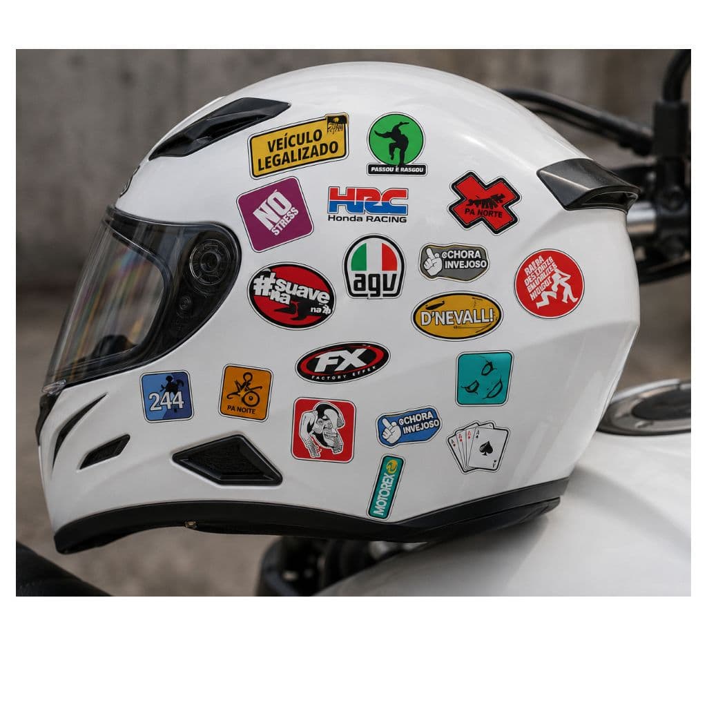 20 Adesivos Para Bike Moto Carro Capacete Tuning Motoboy Grau 244