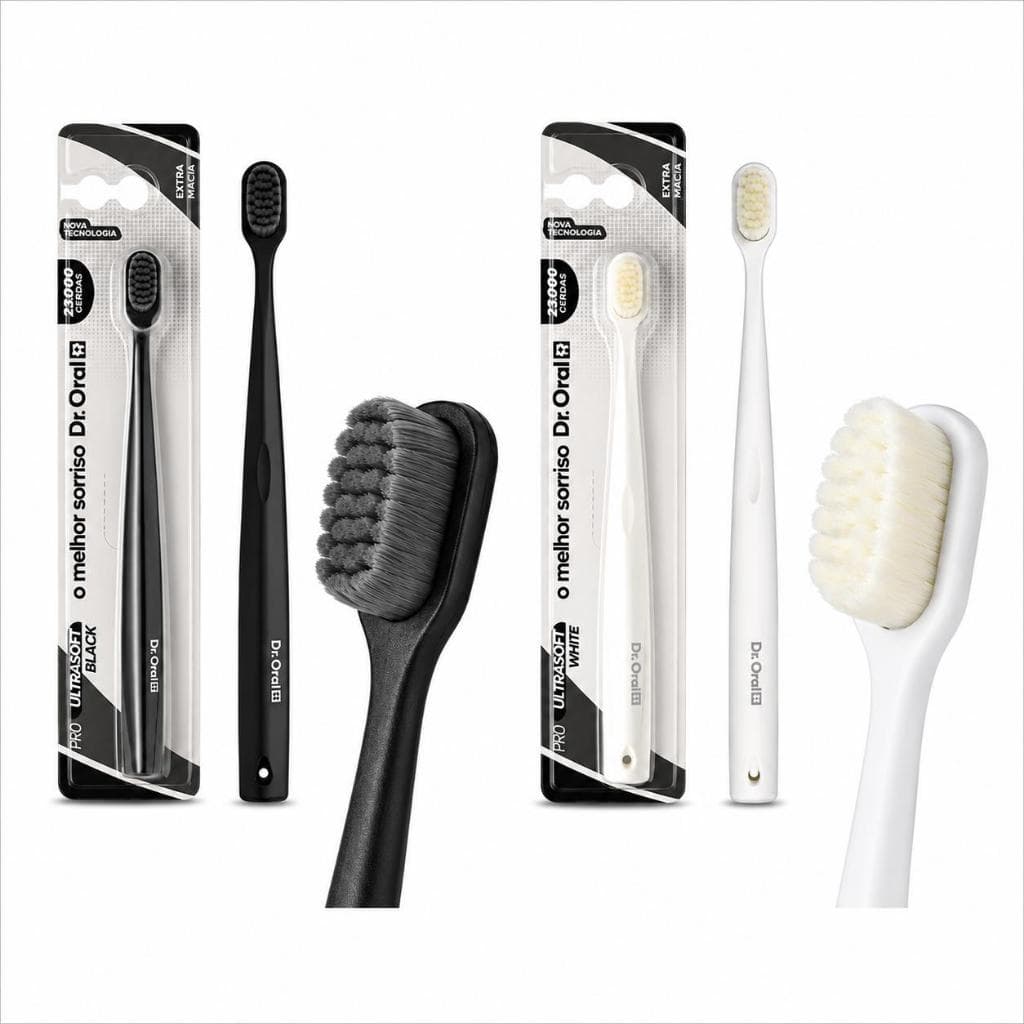 Escova Dental Extra Macia Dr. Oral 23 Mil Cerdas Higiene Bucal para Dentes Sensíveis