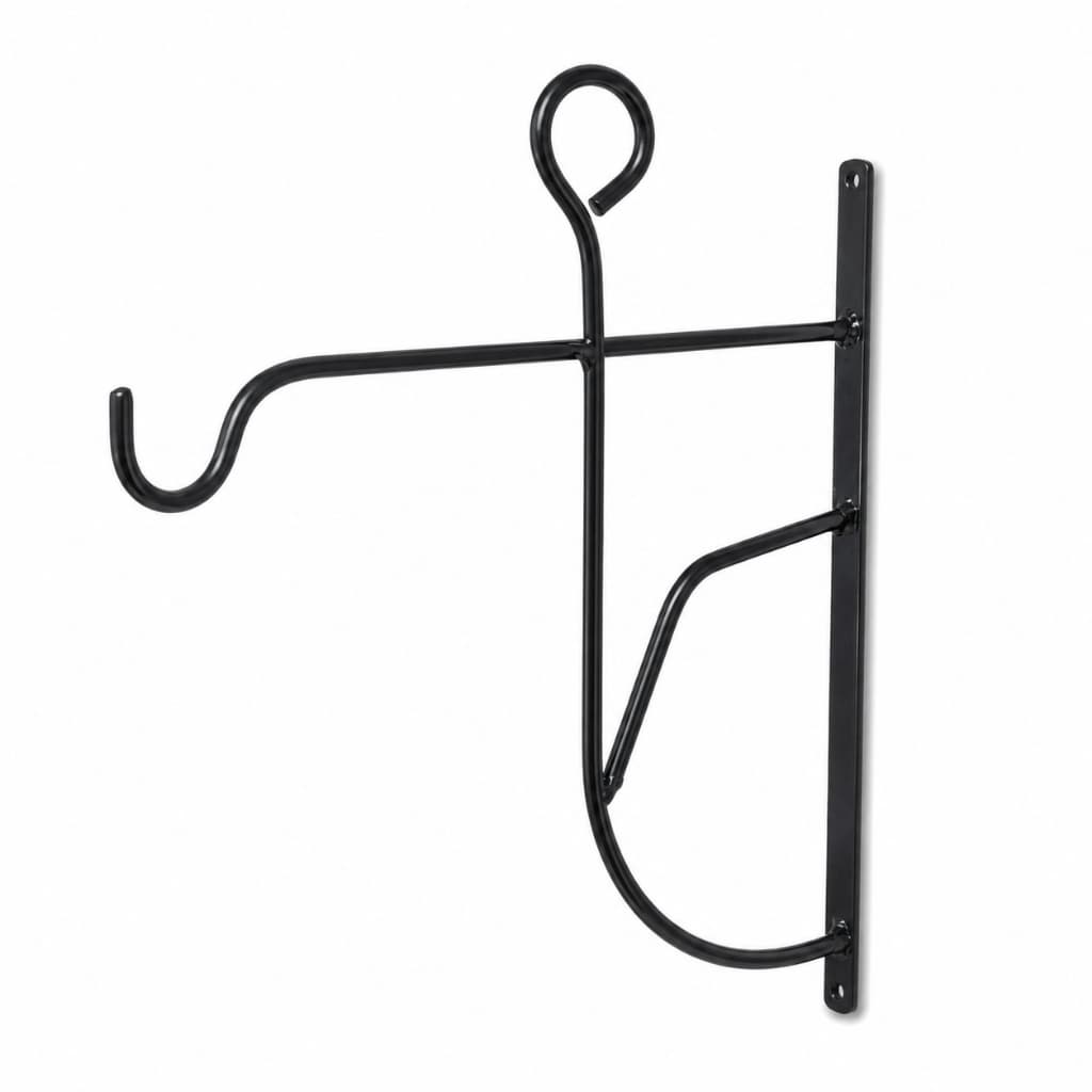 Suporte de Parede Para Plantas Vaso Pendente em Ferro Preto Jardim Varanda