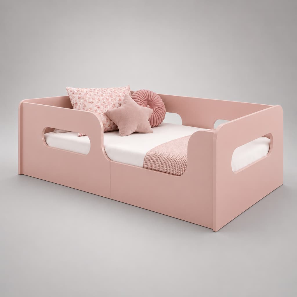 Cama Infantil Montessoriana Junenil Menina Menino Com Colchão