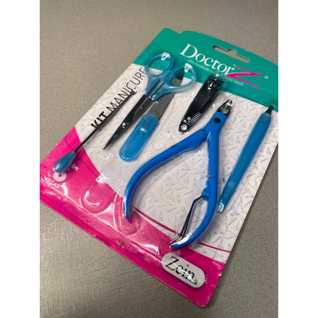 Kit Manicure 6 Peças Cortador De Cutículas E Unhas Doctor Z Alicate de unha, tesoura, cortador de unha lixa
