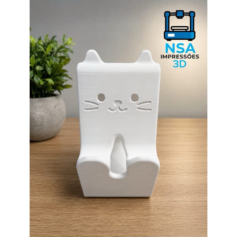 Suporte Celular Gatinho - Porta Celular Infantil Horizontal