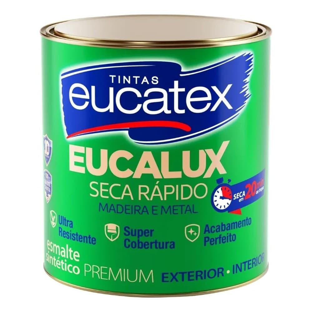 Tinta Esmalte Sintético Eucalux Eucatex 3,6L e 900ML Secagem Rápida Várias Cores