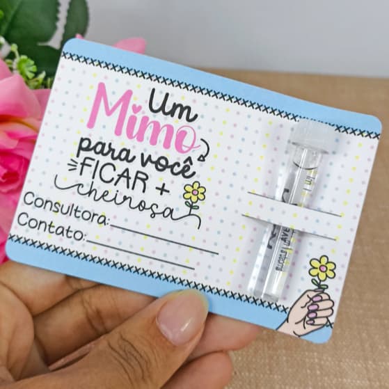 Card para Perfume Porta Flaconete Mimo Clientes Cartões Consultoras