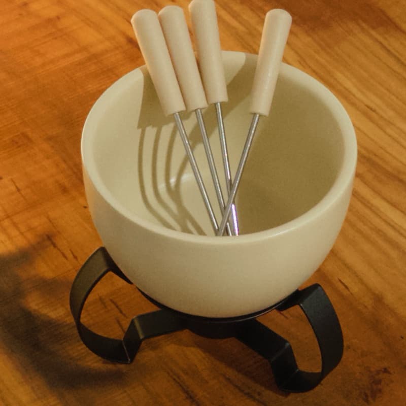 Aparelho de Fondue em Cerâmica 460ml Bege