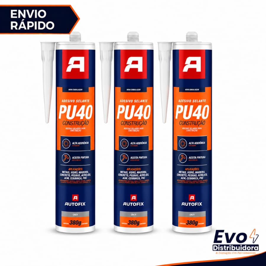 Kit 01 a 03 Unidades Adesivo Cola Fixa Cuba Pu 40 Inox Mármores Granitos Vedação - Branco/Cinza