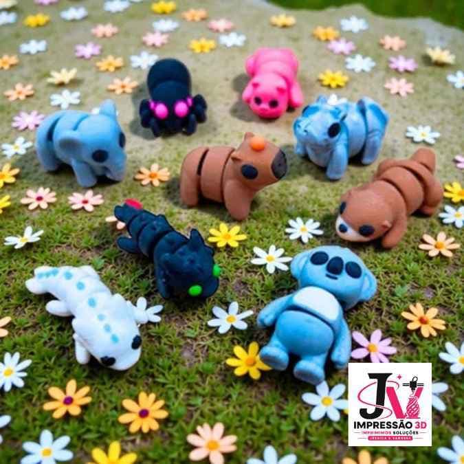 Mini Animais Articulados Kits Sortidos Animais de 3 a 4cm Sem Repetição Colecionaveis