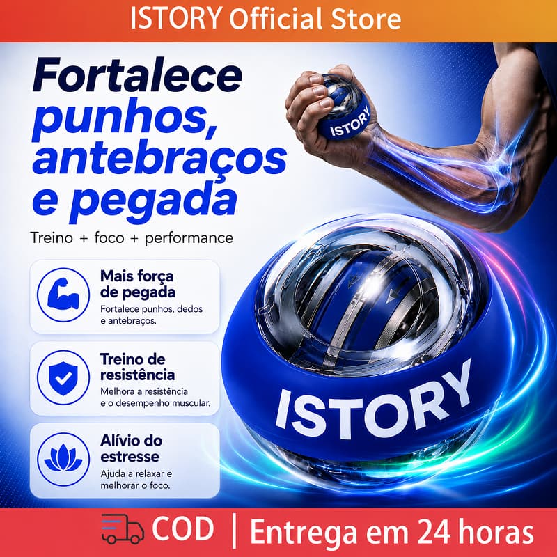 Power Ball para Punho e Antebraço Bola Giroscópica Wristball Fortalecedor de Mão e Pegada