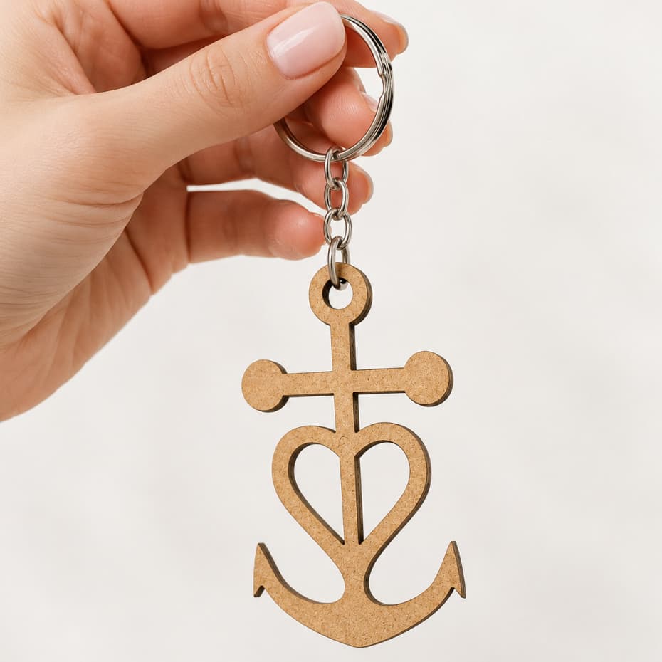 Kit Chaveiro Em MDF Personalizado Âncora Coração Náutico Amor Para Lembrancinhas