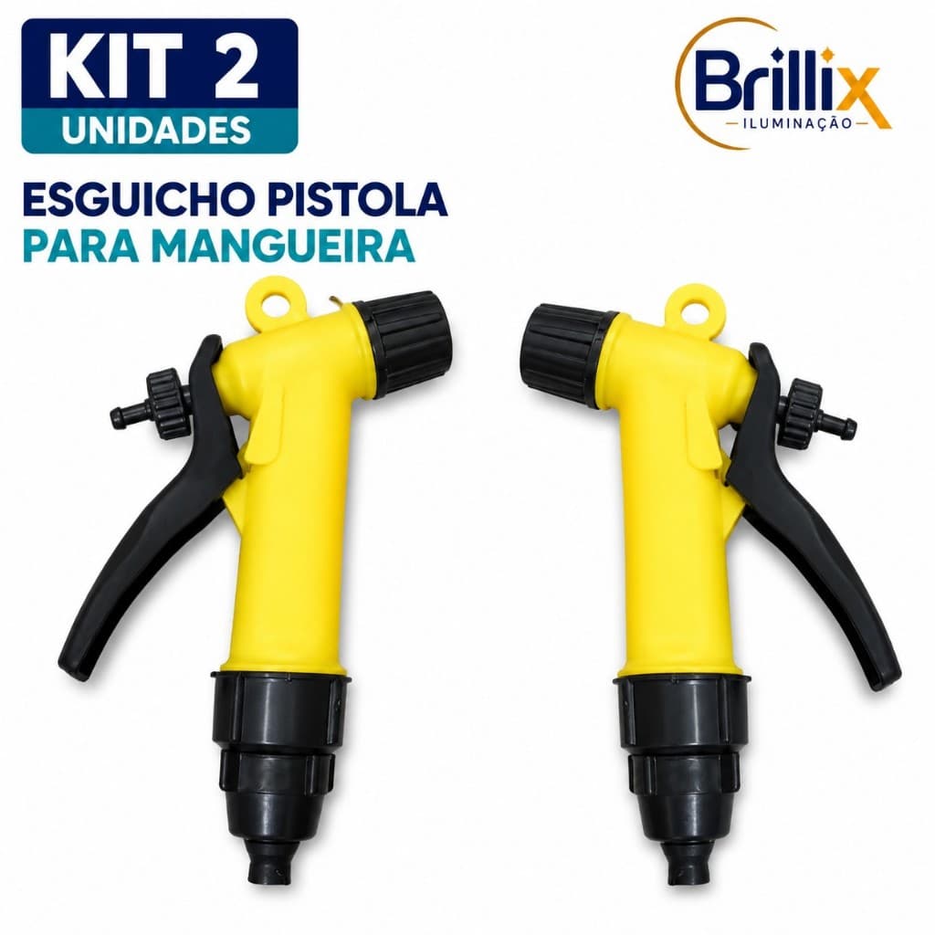 Kit Esguicho Pistola para Mangueira com Jato Regulável e Engate Rápido – 2, 3, 5 ou 10 Unidades