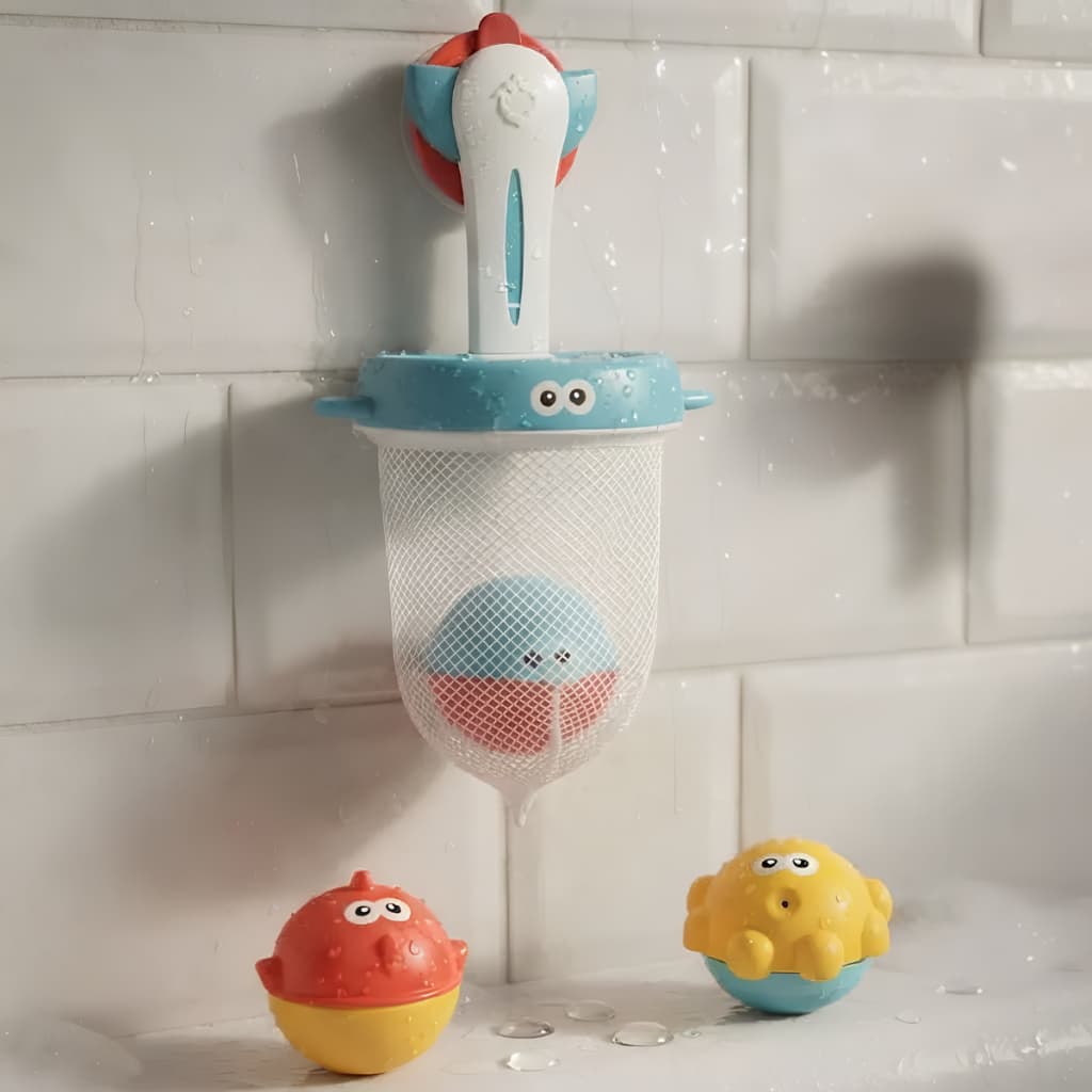 Brinquedo Cestinha De Banho 3 Bichinhos Ventosa Bebê Buba