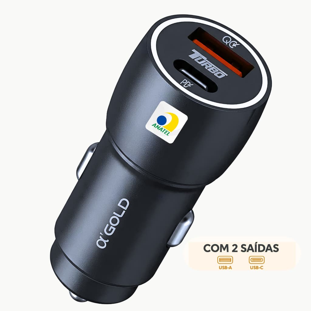 Carregador Veicular Turbo 60w  GOLD  Original
