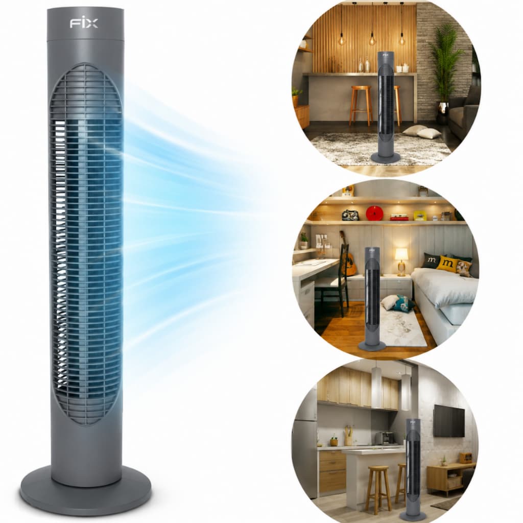 Ventilador De Torre Coluna 86cm Oscilante Silencioso Potente 3 Velocidades Turbo De Chão 110V 220V