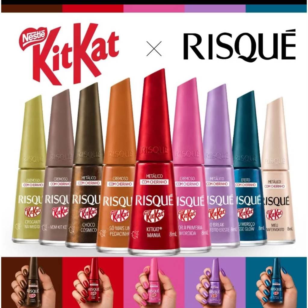 Kit Esmaltes Risqué KitKat Lançamento Esmalte Com Cheirinho De Chocolate Esmalte Atacado Oficial