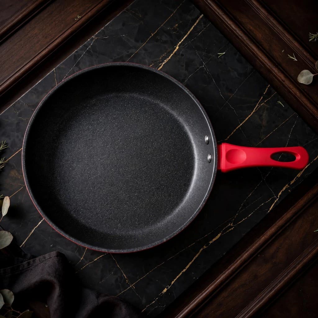 Frigideira Nanoceramica 24cm Vermelha Antiaderente Duravel Facil Limpeza Cozinha