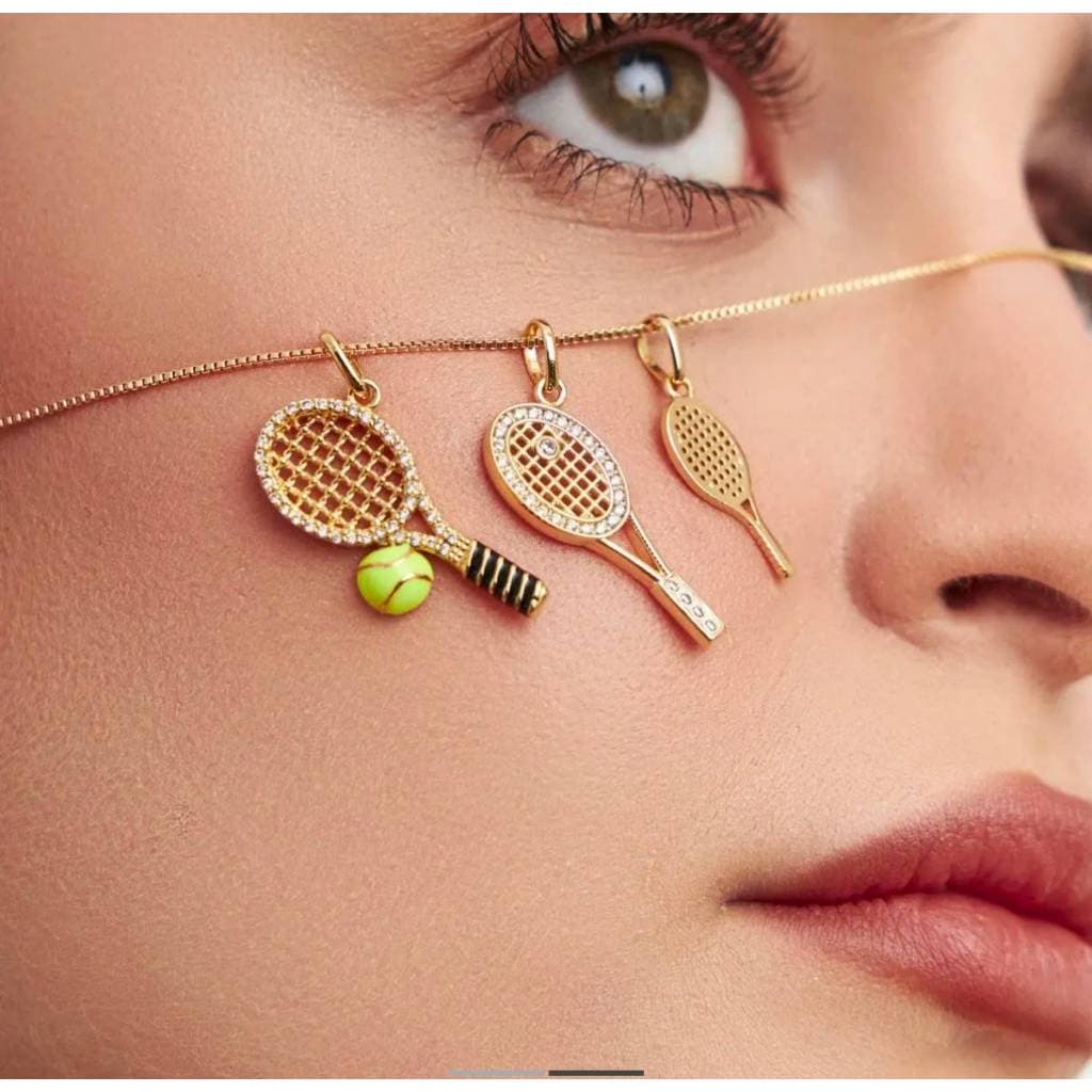 SEMIJOIAS  RAQUETE DE TÊNIS BANHADO A OURO 18K ✨/ FEMININO/ BEACH TÊNIS/ TÊNIS