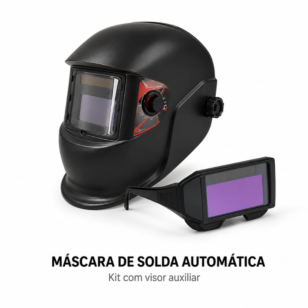 Kit Máscara de Solda Galzer DIN 9-13 CA 46612 + Óculos Titanium DIN 11