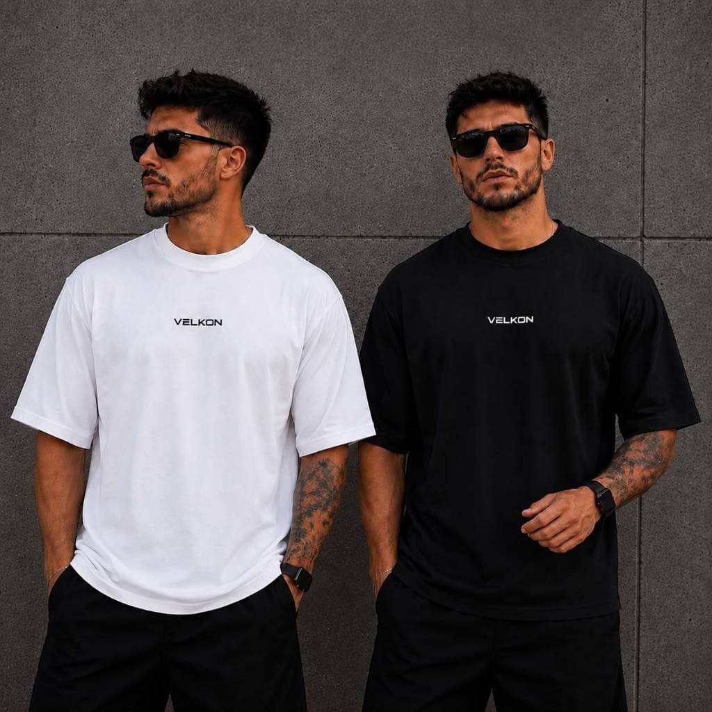 Camiseta Oversized Velkon 100% Algodão Streetwear Casual Estilo De Rua Original