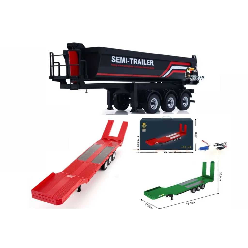 Carreta Prancha Rebaixada Huina 1502 e 1509 1/18