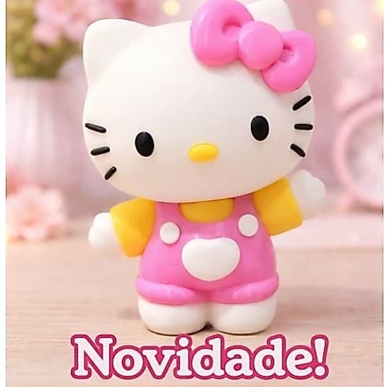 Miniatura Hello Kitty Decorativa 3D – Boneca Colecionável para Decoração e Presente - 10 cm altura