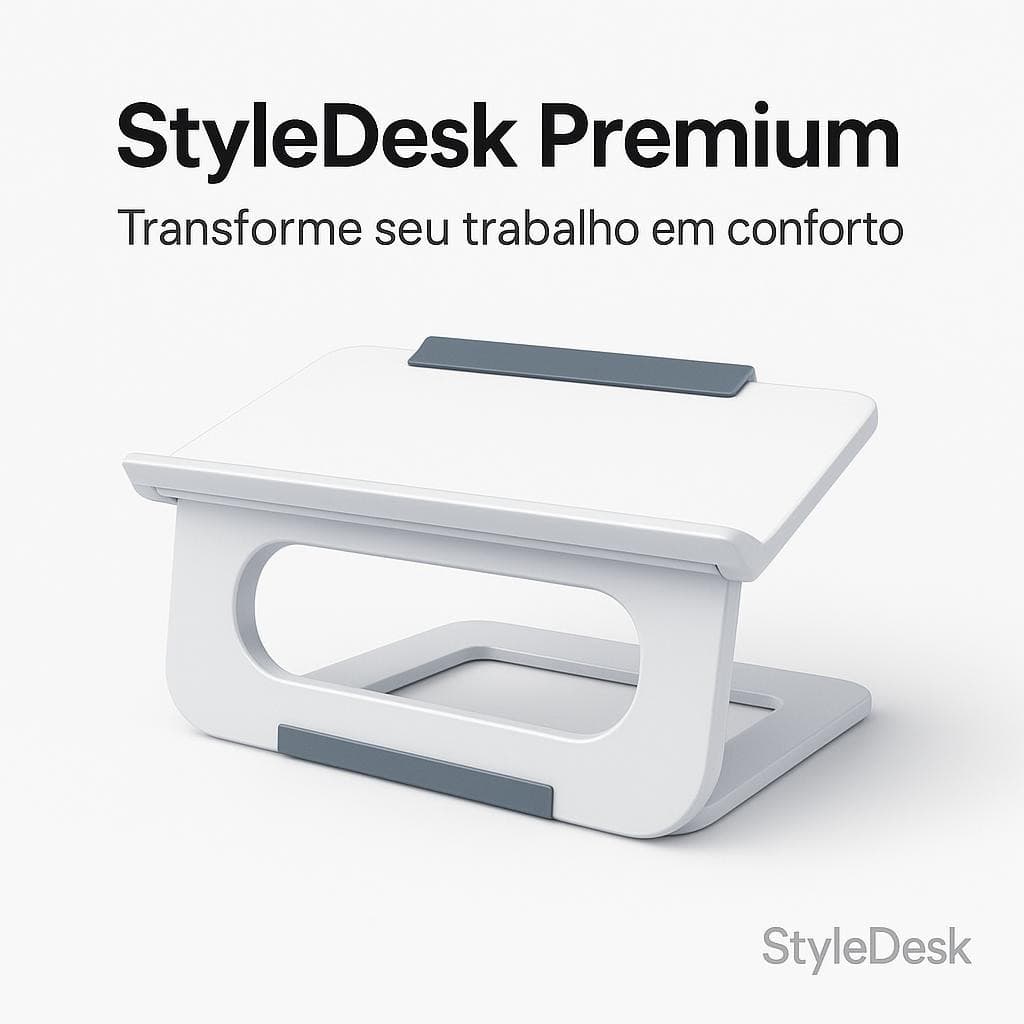Suporte Ajustável Ergonômico Notebook Portátil Branco
