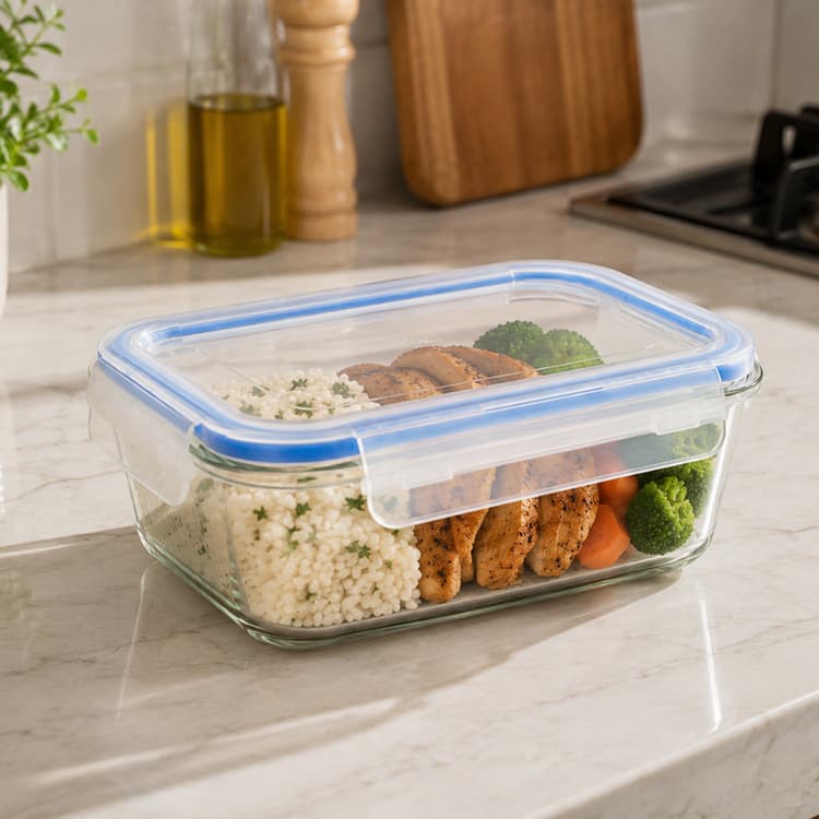 Marmitas de Vidro Herméticas 640ml com Tampa Trava Anti Vazamento Freezer Forno Geladeira