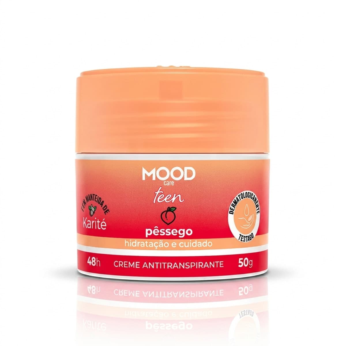 Desodorante Creme Antitranspirante Teen Mood Pêssego 50g Dermatologicamente Testado