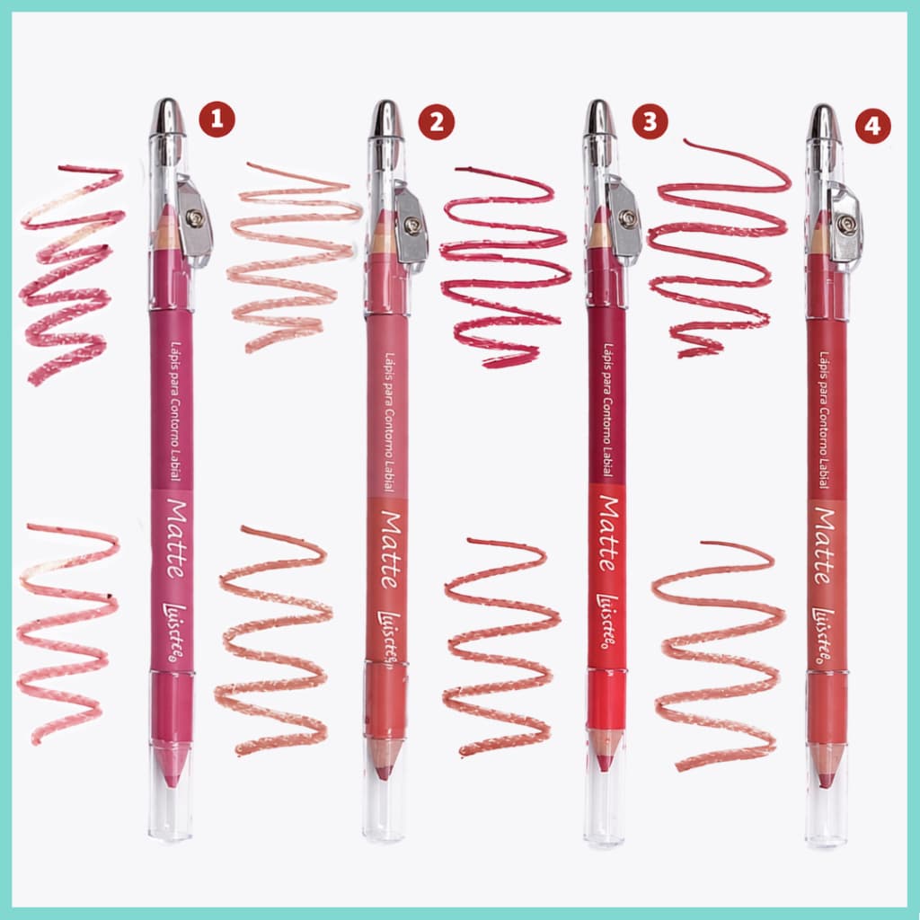 Lápis de Boca Duo Luisance 2 em 1 Contorno Labial Matte 2 Cores com Apontador Longa Duração