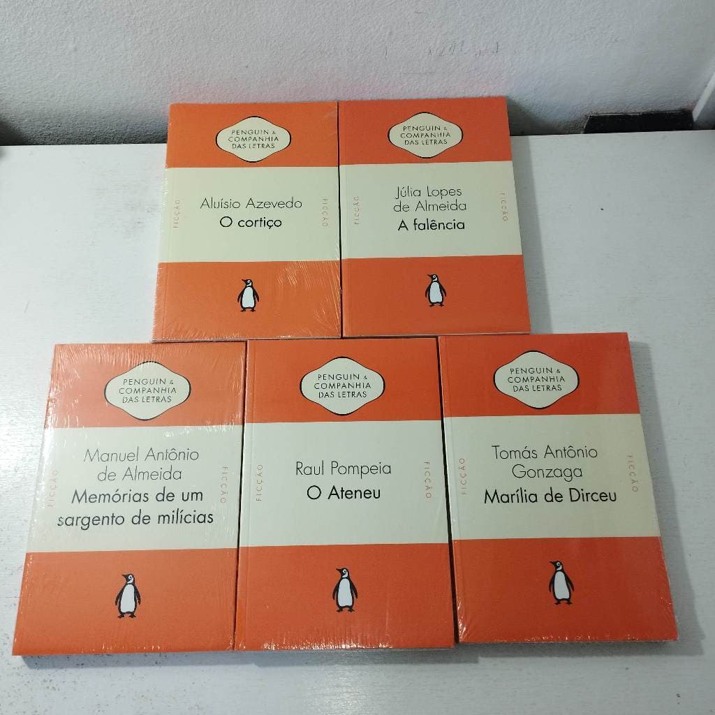 KIT Livros Penguin – O Cortiço + A Falência + Memórias de um Sargento de Milícias + O Ateneu + Marília de Dirceu