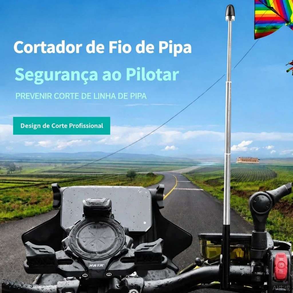Antena Corta Pipa Retrátil [ Para Moto; Anti Cerol;  ZE-0923 ] - C&S BAZAR -
