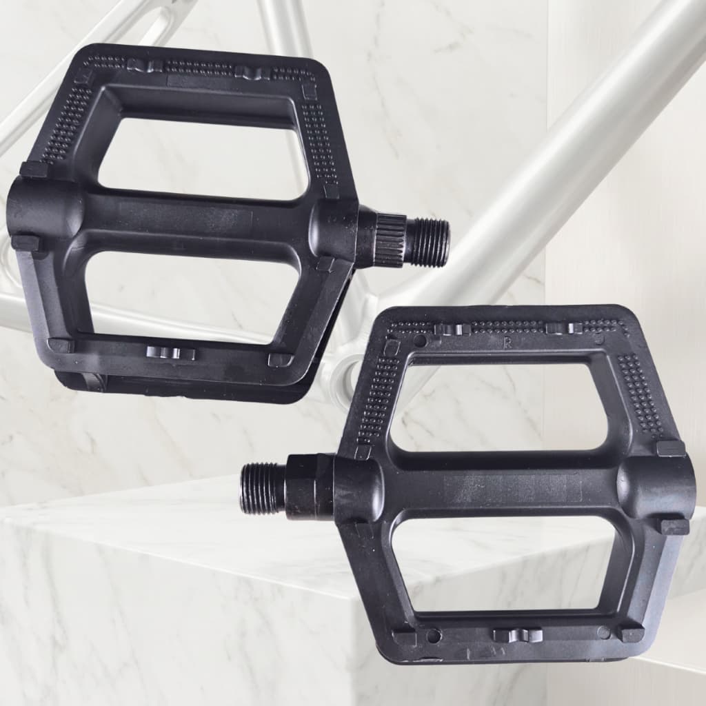 Pedal Plataforma Nylon Refletor Preto Rosca Grossa 9/16