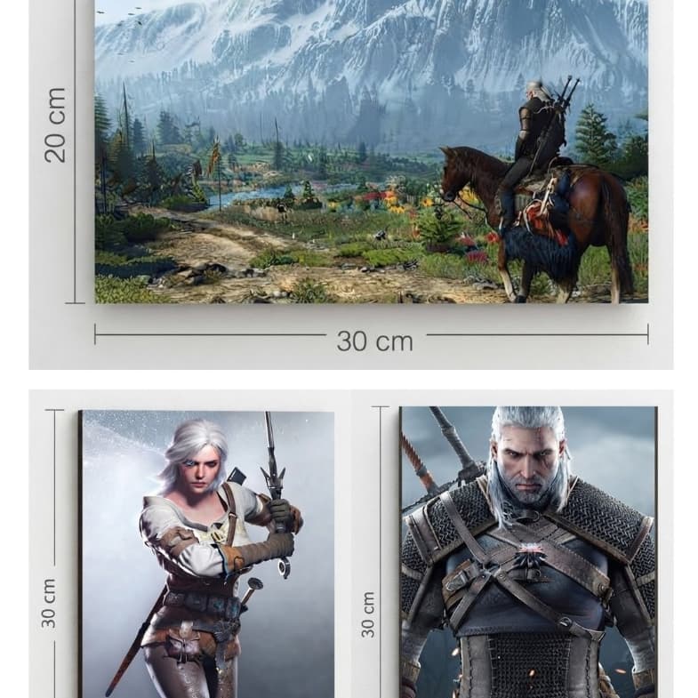 Kit Quadro Gamer HD Premium - The Witcher Geralt Ciri Wild Hunt