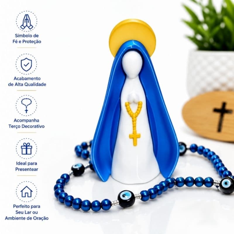 Imagem Nossa Senhora Aparecida Minimalista–Decoração Religiosa, Presente de Fé, Devoção e Proteção Para Altar Esculturas