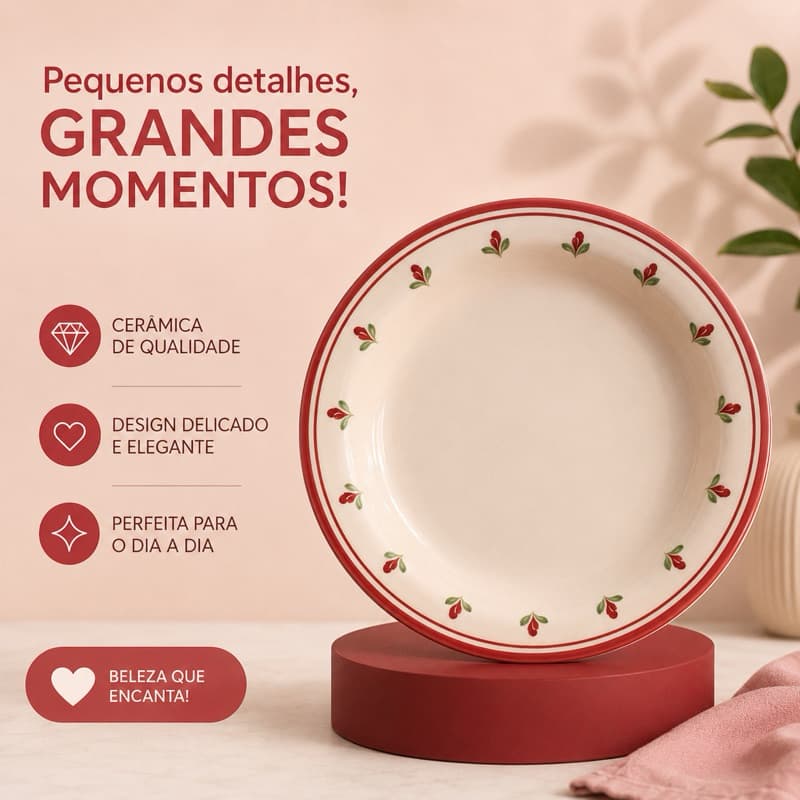 Pratinho de Cerâmica 10 cm flor