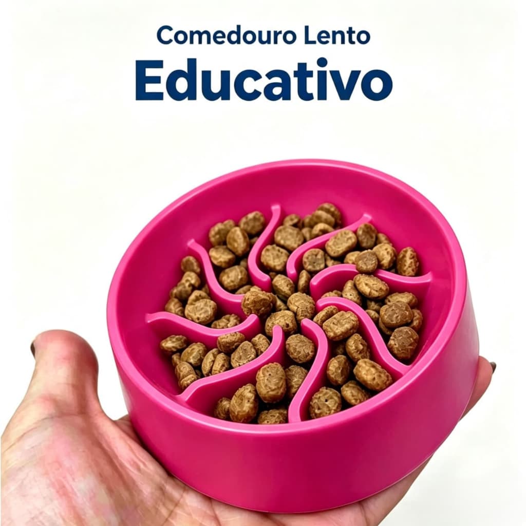 Comedouro Lento Educativo para Pet Cachorro Cães Pote Anti Engasgo Labirinto Mini