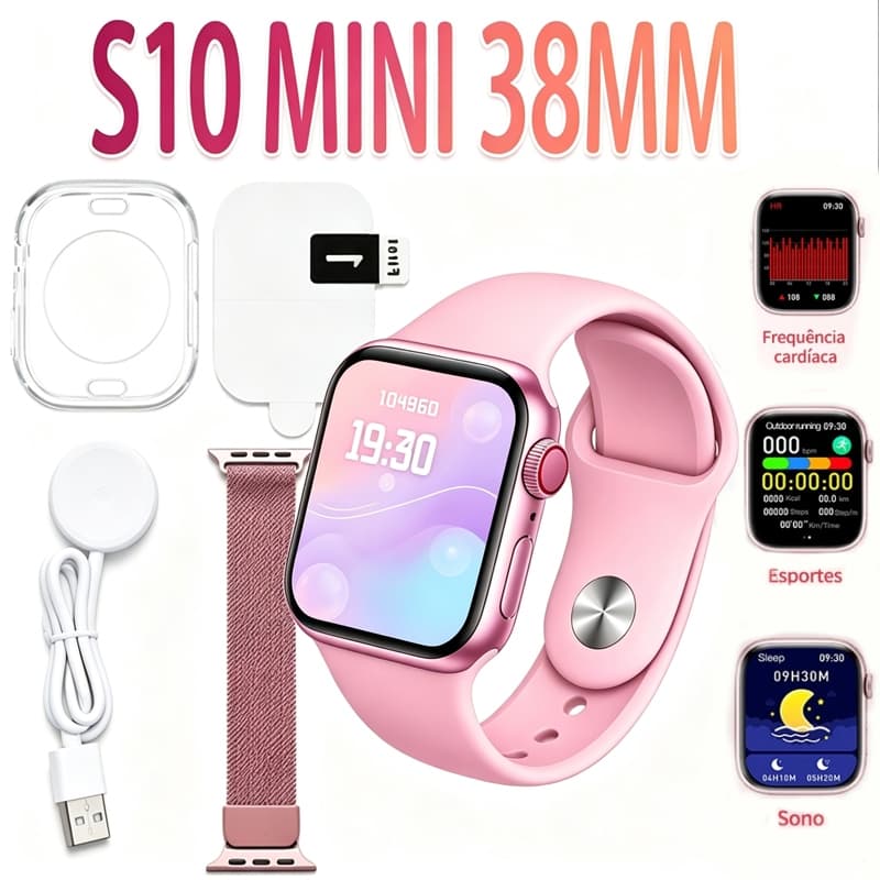[Frete Grátis]2026 Smartwatch S10 Mini pro 38mm  Monitor Cardíaco  Smartwatch Feminino Android&iOS