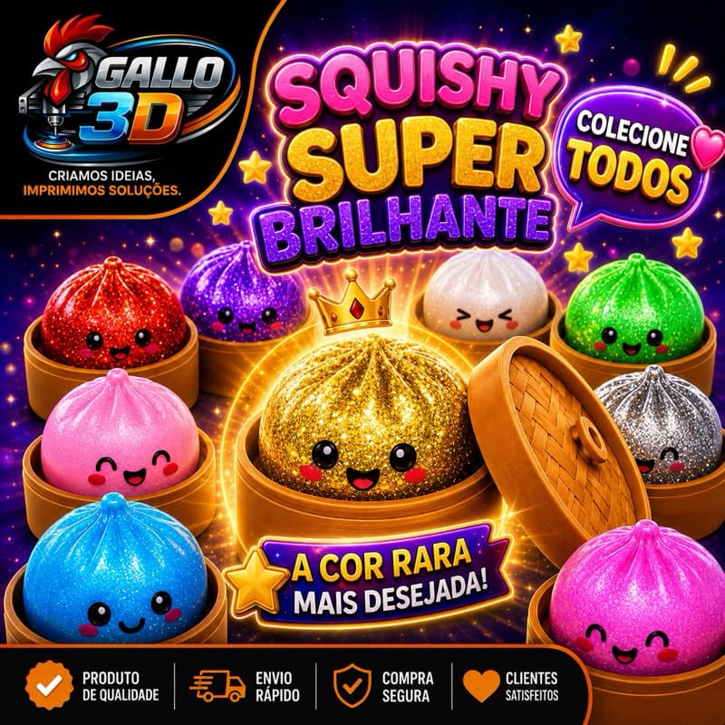 Dumpling Squish Bolinho Baozi Surpresa Pãozinho Macio fidget sensorial Brinquedo Fofinho Gliter
