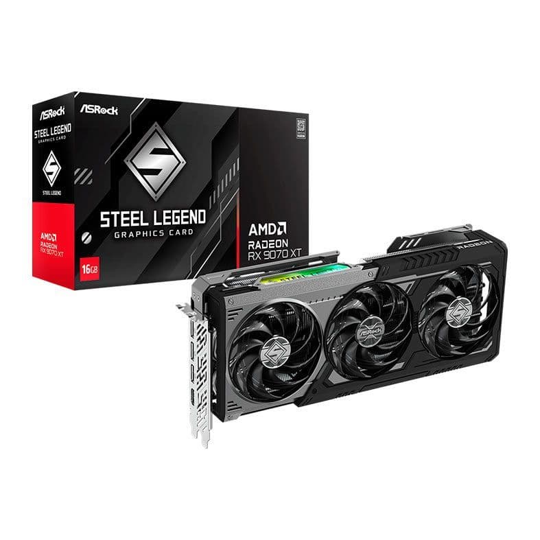 Placa de Video AsRock 9070XT Steel Legend Dark