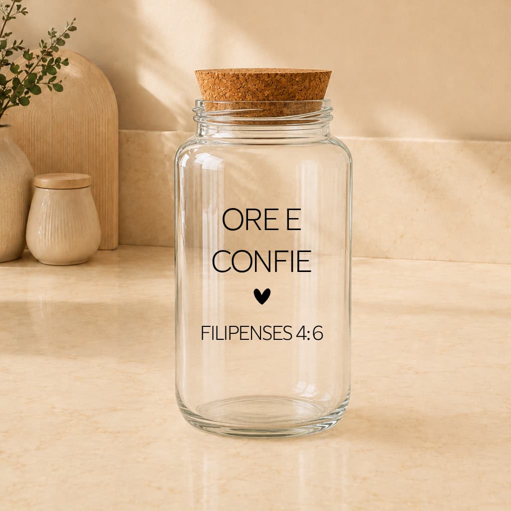 Kit Cantinho do Café 2 Potes de Vidro 810ml com Tampa de Cortiça – Potes para Mantimentos, Arroz, Macarrão e Açúcar